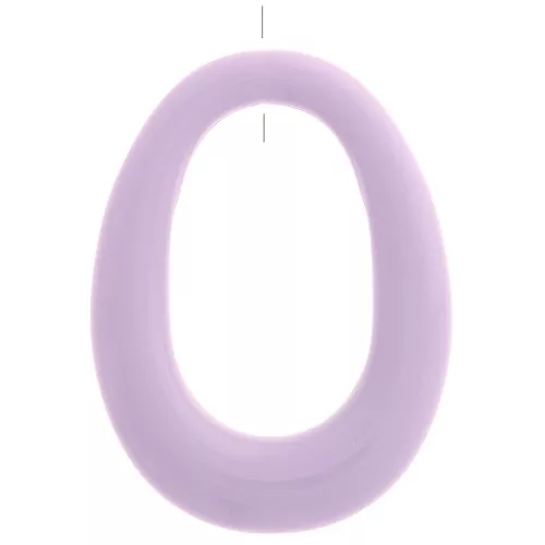 44x33mm Hollow oval pendant in opaque resin - Lavender x1