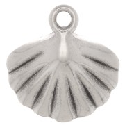 Shell pendant 16x14.5 mm - Antique silver plating x1