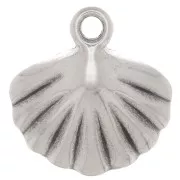Shell pendant 16x14.5 mm - Antique silver plating x1