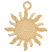 Sun pendant 21x18 mm for 8 mm cabochon - Gold plated x1|raw }}