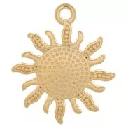 Sun pendant 21x18 mm for 8 mm cabochon - Gold plated x1