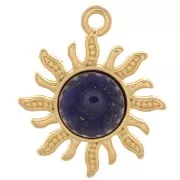Sun pendant 21x18 mm for 8 mm cabochon - Gold plated x1