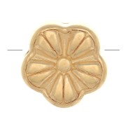 Flower bead 9 mm - Fine Gold plated x1