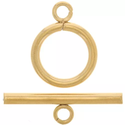 Clasp T for bracelet or necklace 14 mm Stainless steel 304L Gold x1