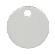 Silver charm round 8mm to engrave x1