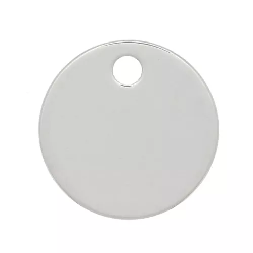 Silver charm round 6mm to engrave x1