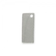 Silver charm rectangular 12mm to engrave x1|raw }}