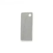 Silver charm rectangular 12mm to engrave x1