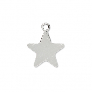 Silver charm Star 10mm to engrave x1