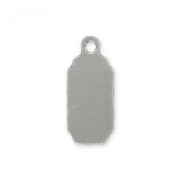 Silver charm Label 13,5mm to engrave x1|raw }}