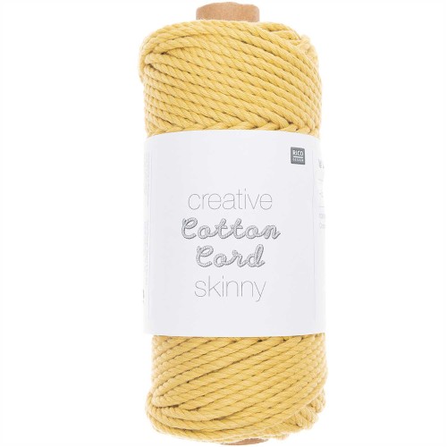 3mm Macramé cotton cord - Creative Cotton Cord Skinny - Yellow x 55m