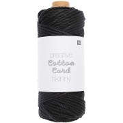 3mm Macramé cotton cord - Creative Cotton Cord Skinny - Black x 55m|raw }}