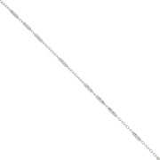 1.25mm 925 Sterling Silver alternated cable chain x50cm