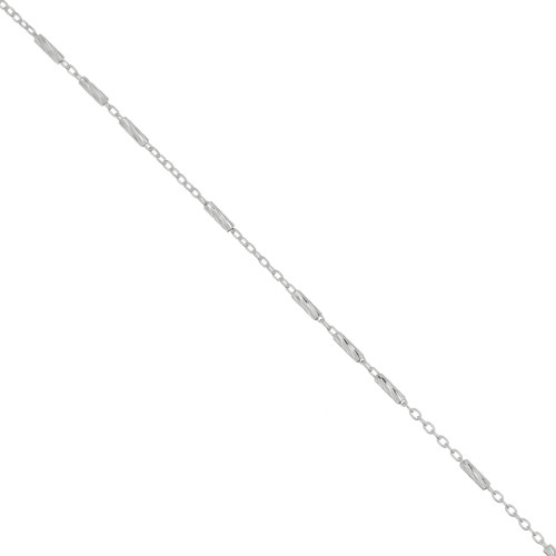 1.25mm 925 Sterling Silver alternated cable chain x50cm