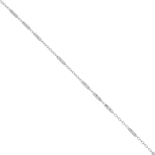 1.25mm 925 Sterling Silver alternated cable chain x50cm