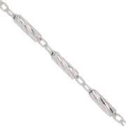 1.25mm 925 Sterling Silver alternated cable chain x50cm