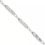 1.25mm 925 Sterling Silver alternated cable chain x50cm