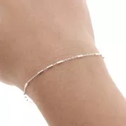 1.25mm 925 Sterling Silver alternated cable chain x50cm