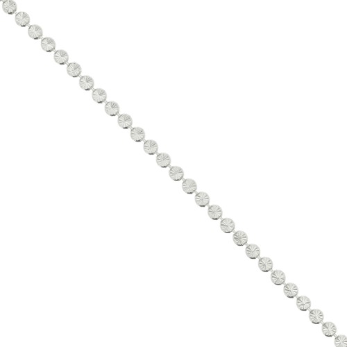 2.8mm 925 Sterling Silver round striated mesh chain x50cm