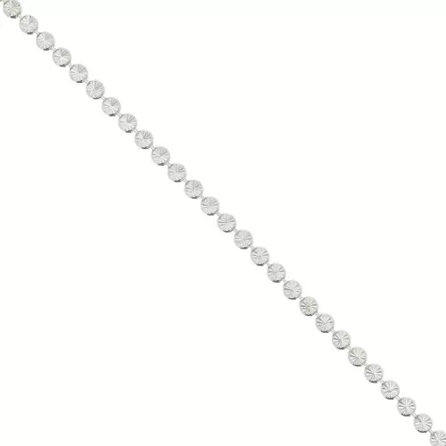 2.8mm 925 Sterling Silver round striated mesh chain x50cm