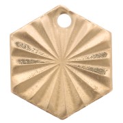 10x9mm Gold filled hexagon worked charm x1|raw }}