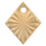 10x8mm Gold filled rhombus worked charm x1