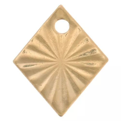 10x8mm Gold filled rhombus worked charm x1