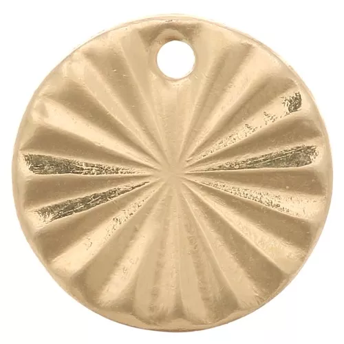 10mm Gold filled round worked charm x1