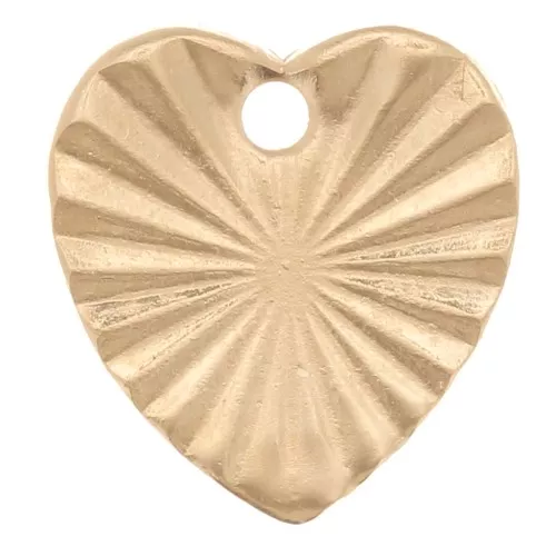 9x8.5mm Gold filled heart worked charm x1
