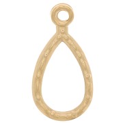 17x9mm Gold filled worked drop Pendant x1