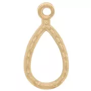 17x9mm Gold filled worked drop Pendant x1