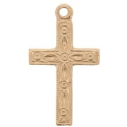 17x10mm Gold filled worked cross pendant x1|raw }}