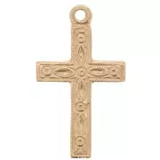 17x10mm Gold filled worked cross pendant x1