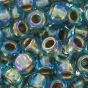 Toho seed beads 8/0 TO8R995 - Raimbow Aqua Gold Lined|raw }}