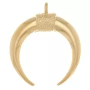 32x27.5mm Pendant horn or half-moon shape - Fine gold plated x1