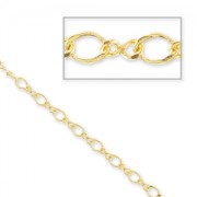 Chain flat links 2,8mm fine Gold plated x1m|raw }}