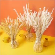 Yellow dried flax for flower arrangement x1 stem