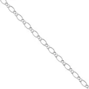 Chain flat links 2,8mm fine silver plating x1m