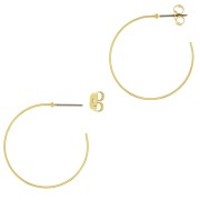 304L  Stainless Steel 31 mm Hoop earrings to decorate - Gold plated x2