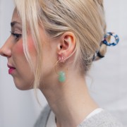 304L  Stainless Steel 31 mm Hoop earrings to decorate - Gold plated x2