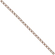 Curb Chain with oval flat links 2,5mm Old Copper tone x1m|raw }}