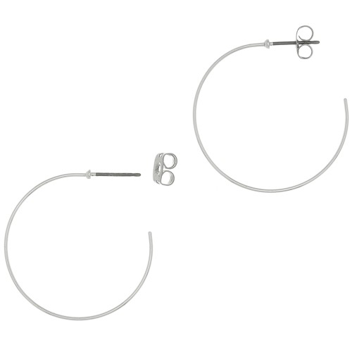 430 Stainless Steel 28mm Hoop earrings to decorate x2