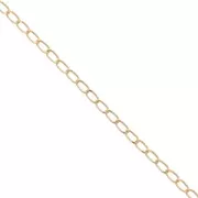 Curb links chain 2,8mm fine Gold plated x1m