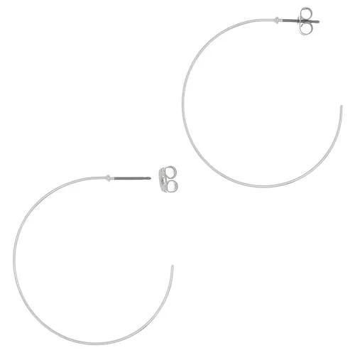 430 Stainless Steel 40mm Hoop earrings to decorate x2