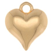 16x14mm Heart pendant - Fine gold plated x1