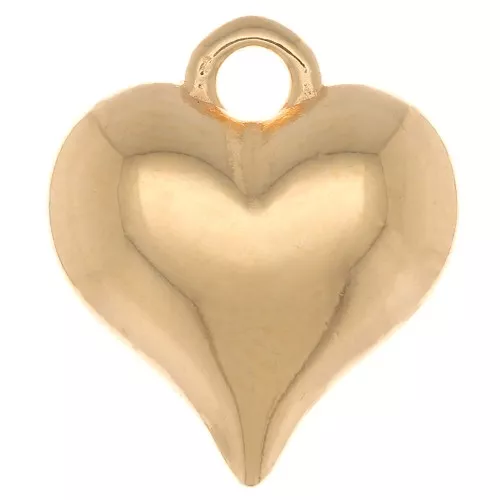 16x14mm Heart pendant - Fine gold plated x1