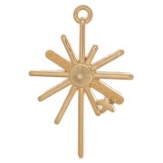 36x25mm North Star Pendant - Fine gold plated x1