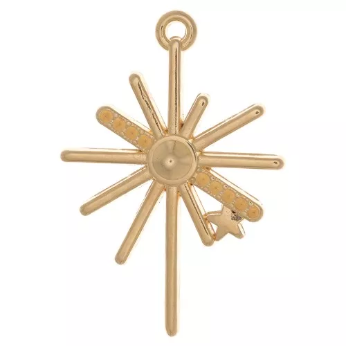 36x25mm North Star Pendant - Fine gold plated x1