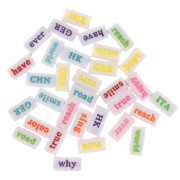 Assortment of 60 rectangular Word Beads 15x7.5 mm White - Multicolored|raw }}