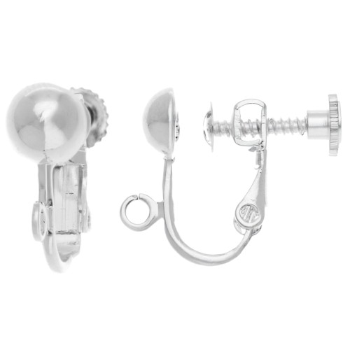 Screwback earrings Silver-colored x2